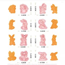 Baking Moulds 8Pcs/set Easter Cookie Cutter Mould Stamp Biscuit Moulds Pastry Cake Fondant Kitchen DIY Decorating Tools