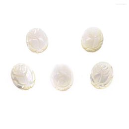 Pendant Necklaces Natural Seawater Shell Carved Oval Rose Flower Ring Made Fashion Boutique Elegant Ladies DIY Necklace Earring Accessories