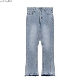 Men Same style of celebrity Gary straight tube loose washed light blue jeans for dept men and women versatile