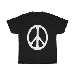 Men's T Shirts Peace Sign Peacee Symbol LOGO Shirt O-Neck Cotton Men Casual Short Sleeve Tees Tops Harajuku Streetwear