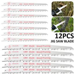Parts 12Pc 6/9In Reciprocating Saw Blade Set HCS Assorted Pruning Saw Blade Cutting Saw Blades For Wood Plastic PVC Pipe Metal Cutting