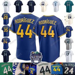 44 Julio Rodriguez Custom Baseball Jerseys 2023 City Connect Ken Griffey Jr Jp Crawford Edgar Martinez Suzuki Ichiro Jarred Kelenic