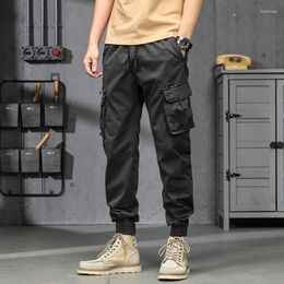 Men's Pants 2023 Men's Cargo Black Cotton Cropped TrousersFor Male Harem Husband Summer Bottoms Working Streetwear Clothing Z402