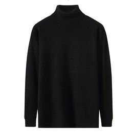 Men's Sweaters Winter Turtleneck Sweater For Men Casual Black Knitted Long Sleeve Pullovers Fashion Solid Color High Collar Knit Tops