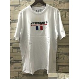 Vetements T Shirt Men Woman Short Sleeve Big Tag Hip Hop Loose Casual Embroidery Tees Black White Tshirts Top X0726 D Dhimt W7