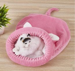 Carrier Pet Bed for Cats Dogs Warm Pet Basket Cosy Kitten Lounger Cushion Cat House Tent Soft Small Dog Mat Bag for Cave Cats Beds