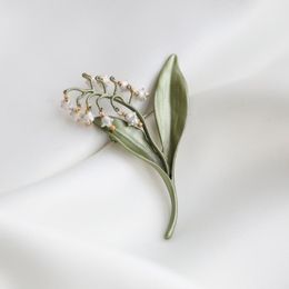 Brooches Pins Design Lily Of The Valley Flower Corsage Brooch Pin Woman Wedding Bridesmaid Accessories JewelryPins PinsPins