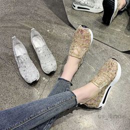 Dress Shoes 2022 Hidden Wedge Sneakers Women Gold Silver Women Casual Shoes Walking Summer Sneakers on Platform Shoes zapatillas mujer fvr44