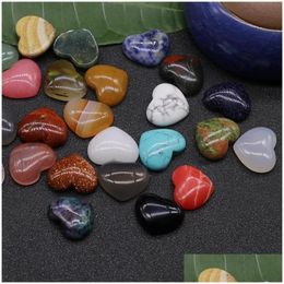 Stone 18Mm Flat Back Assorted Loose Heart Shape Cab Cabochons Beads For Jewelry Making Wholesale Drop Delivery Dhx3C