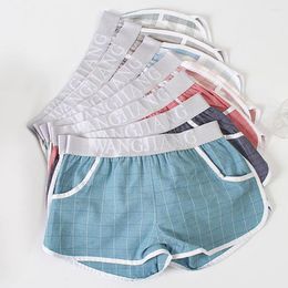 Underpants Boxershorts Men Plaid Pocket Comfort Panties Trunks Boxer Briefs Male Shorts Underwear Swimming