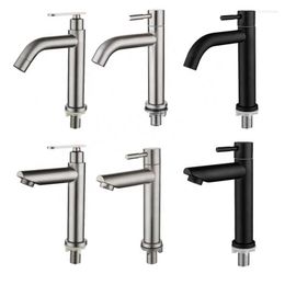 Bathroom Sink Faucets Stainless Steel Faucet Deck Mounted Single Cold Quickly Open Type Kitchen Basin Water Tap Rust And Corrosion