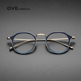Sunglasses Frames Acetate Glasses Frame Men Vintage Oversize Pilot Optical Prescription Myopia Eyeglasses Women Spectacles Eyewear 230428