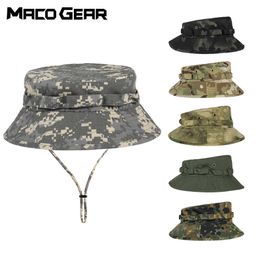 Outdoor Hats Tactical Bucket Hat Man Fishing Hiking Camouflage Sun Visors Fisherman Military Hat Sports Sun Protection Breathable Panama Cap J230502