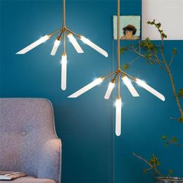 Chandeliers Post-modern Twigs Firefly Led Nordic Villa Living Room Cherry Branch Chandelier Lighting Home Decor Light Fixtures