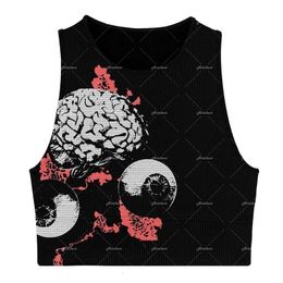 Womens Tanks Camis Crop Top Knitted Graphics Printed Kawaii Grunge Tank Tops Sleeveless Sweats Cute Mini Vest fairycore Women Vintage Y2K emo tops 230428