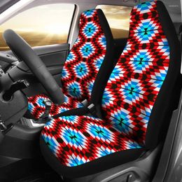 Car Seat Covers Colourful Blue And Red Aztec Design Pack Of 2 Universal Front Protective Cover