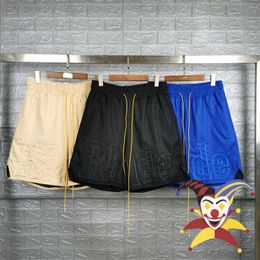 Men's Shorts Mesh Embroidery Shorts Men Women Best Quality Heavy Fabric Drstring Vintage Shorts J230503