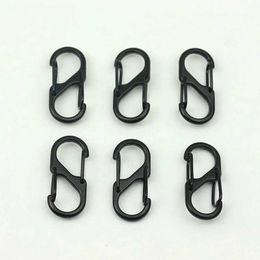 5 PCSCarabiners 10Pcs Stainless Steel S Type Carabiner With Lock Mini Keychain Hook Camping Key-Lock Backpack Buckle Key-Lock Tool P230420