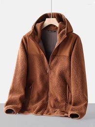 Men's Jackets 2023 Plus Size Men's Women's Winter Jacket Fleece Lined Zip Pockets Patchwork Hooded Windbreaker Thick Warm Casual