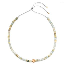 Pendant Necklaces Luxury Women Chokers Amazonite Stone Bead Necklace Fashion Statement Gifts Jewelry