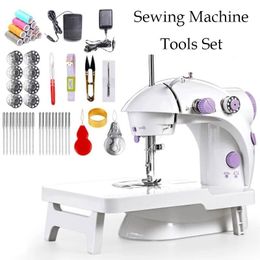 Machines Mini Sewing Machine Treadle Electric Sewing Machine with Sewing Tools Set Household Electric Multifunction Mini Sewing Machines