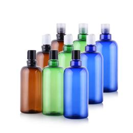 500 ml Large Professional Cylinder PET Bottles (BPA Free) with Wide Black white clear Disc Cap Lid for Shampoo Conditioner