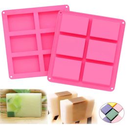 6 Cavities Handmade Rectangle Square Silicone Soap Mould Chocolate Cookies Mould Cake Decorating Fondant Moulds 1 Piece