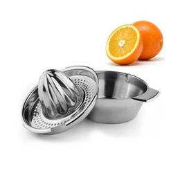 Portable Lemon Orange Manual Fruit Juicers 304 Rostfritt stål Kök Tillbehör Verktyg Citrus 100% Rå handpressad juice Maker