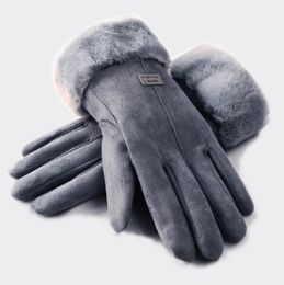 Five Fingers Gloves 1Pair Women Girls Lovely Winter Warm Ladies Outdoor Heat Full Finger Lined Driving Glove