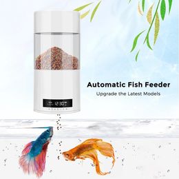 Feeders New usb/ battery dualpurpose fish tank automatic feeder intelligent timing quantitative feeder 500ml large capacity feeder