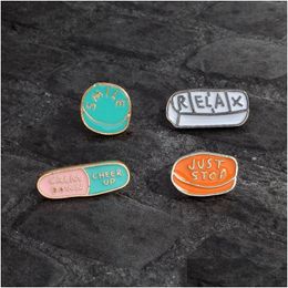 Pins Brooches Just Stop Enamel Lapel Pins Jewelry Cartoon Student Backpack Cowboy Accessory Button Broach Girl Pin Badge Drop Delive Dhpyt