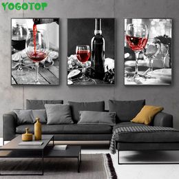 Stitch Triptych Red Wine and Bottle Kitchen Drink Food Art Diamond Painting Full Drill Mosaic Diamond Embroidery Decor 3pcs ML1610