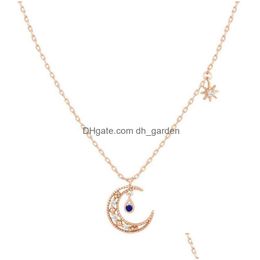 Pendant Necklaces Ins Vintage Moon Star Necklace Goldplated For Women Girls Fashion Jewelry Gift Drop Delivery Pendants Dhgarden Dheq8