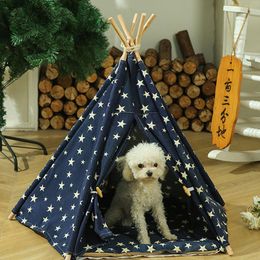 Mats Pet Tent House Outdoor Portable Comfortable Warm Dog Kennel Cat Bed House Foldable Teepee With Thick Cushion Mat For Dog Cats