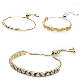 Link Bracelets Sterling Silver Summer Gold Exotic Style Butterfly Adjustable Bracelet Women's Valentine's Day Birthday Gift Chain