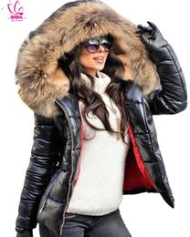 Fur 2022 Artificial Raccoon Fur Collar Winter Jacket Women Winter and Autumn Wear High Quality Parkas Outwear Women Long Coats