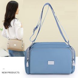 Evening Bags Women Bag Waterproof Nylon Handbags Pure Colour Fashion Multi Function Large Capacity Crossbody Tote Casual Messenger Mum