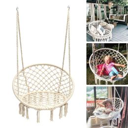 Camp Furniture Nordic Round Hammock Swing Hanging Chair Outdoor Indoor For Garden Dormitory Child AdultCamp