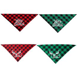 Cat Collars & Leads Double-Sided Dual-Use Pet Puppy Scarf Bandana Christmas Triangle For Dog Small Large Washable Adjustable Accessories