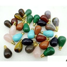Pendant Necklaces 2023 Natural Crystal Quartz Unakite Tiger Eye Stone Vial Per Jewellery Making Necklace For Man Woman 5Pc Dro Dhgarden Dhyar