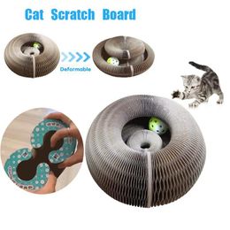 Toys Magic Organ Cat Scratch Board Cat Toy with Bell Cat Grinding Claw Cat Climbing Frame Corrugated Playing Cat Scratch Toy Cats Mat