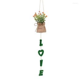 Decorative Flowers Hanging Artificial Potted Plant Flower Basket Linen For Bedroom