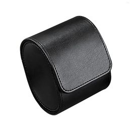 Watch Boxes Black Gift PU Leather Display Pillow For Travel Single Box Men Women Waterproof Anti Scratch Roll Home Organiser Portable