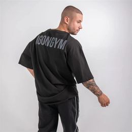 Men's TShirts Oversize Loose TShirt Summer Bodybuilding Fitness Cotton Hip Hop T shirt Muscle For Men Tee Gym Male Stringer Tees Tops 230503