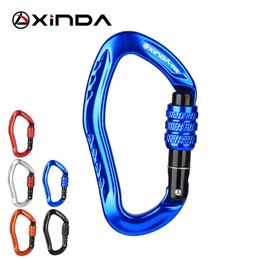 5 PCSCarabiners XINDA Outdoor Rock Climbing Carabiner 22KN Safety Lock Aluminium alloy Spring-loaded Gate Buckle Survive Protective Equipment P230420