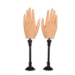 Nail Practise Display Silicone Practise Hand For Acrylic Nails With Clip Fake Trainning Hand Model 230428