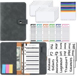 Notepads Good Material A6 PU Leather Budget Binder Notebook Cash Envelopes System Set Pockets Money Saving Bill Organiser 230503
