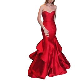 Mermaid Evening Dresses Court Train Special Occasion Celebrity Sweetheart Vestidos De Fiesta Fast Delivery