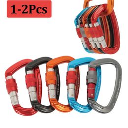 5 PCSCarabiners 25KN Professional Climbing Carabiner D Shape Aviation Aluminium Safety Lock Outdoor Climbing Ascend Mountaineering Equipment Tool P230420