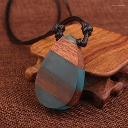 Pendant Necklaces 4 Colours Oval Shape Rhombus Evae Peace Vintage Crystal Necklace Buddha Wood Ethnic Jewellery